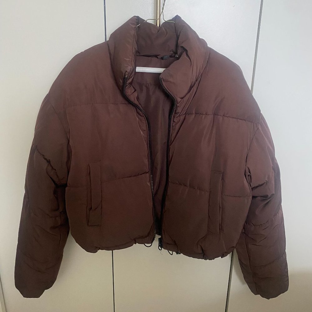 Cropped Drop Shoulder Oversized Puffer Jacket